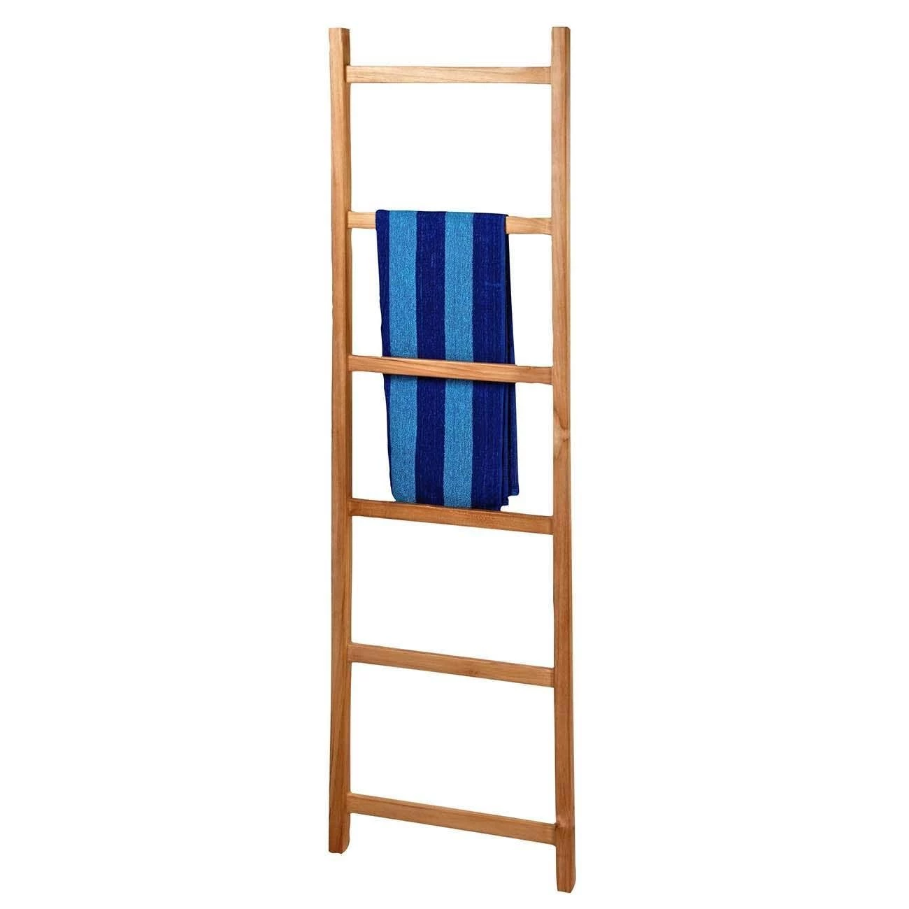 71 Inch Teak Towel Ladder With 6 Bars 3 71 Inch Teak Towel Ladder With 6 Bars - Image 2