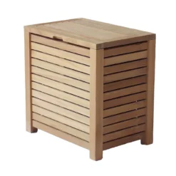 Teak Laundry Towel Box Hamper With 2 Sacks