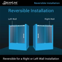 DreamLine Enigma Air 56-60 In. W X 62 In. H Frameless Sliding Tub Door 27 DreamLine Enigma Air 56-60 In. W X 62 In. H Frameless Sliding Tub Door -VINTAGE TUB Store aenigma air tub 1 reversible installation sazurwfh00tmjxbj