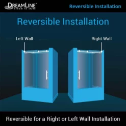DreamLine Enigma-X 55-59 In. W X 62 In. H Clear Sliding Tub Door -VINTAGE TUB Store aenigma x tub 1 reversible installation kxsn6vmfixbthp7l