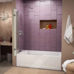 DreamLine Aqua Fold 36 In. W X 58 In. H Frameless Bi-Fold Tub Door In Chrome 22 DreamLine Aqua Fold 36 In. W X 58 In. H Frameless Bi-Fold Tub Door In Chrome -VINTAGE TUB Store aqua fold tub door 6 1 72 ab681ieohpo4duhp 1