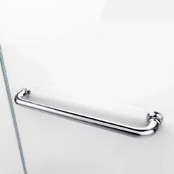 DreamLine Aqua Swing 56-60 In. W X 30 In. D X 58 In. H Frameless Tub Door With Return Panel - Chrome -VINTAGE TUB Store aqua shower door towel bar 01 z2mvlvwpxkhwxxjx 1
