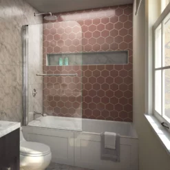 DreamLine Aqua Swing 34 In. W X 58 In. H Frameless Tub Door - Chrome