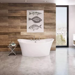 Ariosa 66 Inch Double Slipper Freestanding Bathtub - White