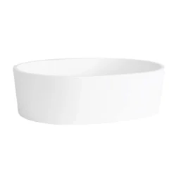 Solano Resin Oval Vessel Bathroom Sink - Matte White -VINTAGE TUB Store bb1sink mw side