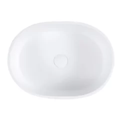 Solano Resin Oval Vessel Bathroom Sink - Matte White -VINTAGE TUB Store bb1sink mw top