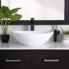 Costera Resin Oval Vessel Bathroom Sink - Matte White -VINTAGE TUB Store bb2sink mw life