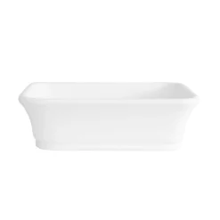 Portola Resin Rectangular Vessel Bathroom Sink - Matte White -VINTAGE TUB Store bb3sink mw