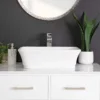 Portola Resin Rectangular Vessel Bathroom Sink - Matte White -VINTAGE TUB Store bb3sink mw life