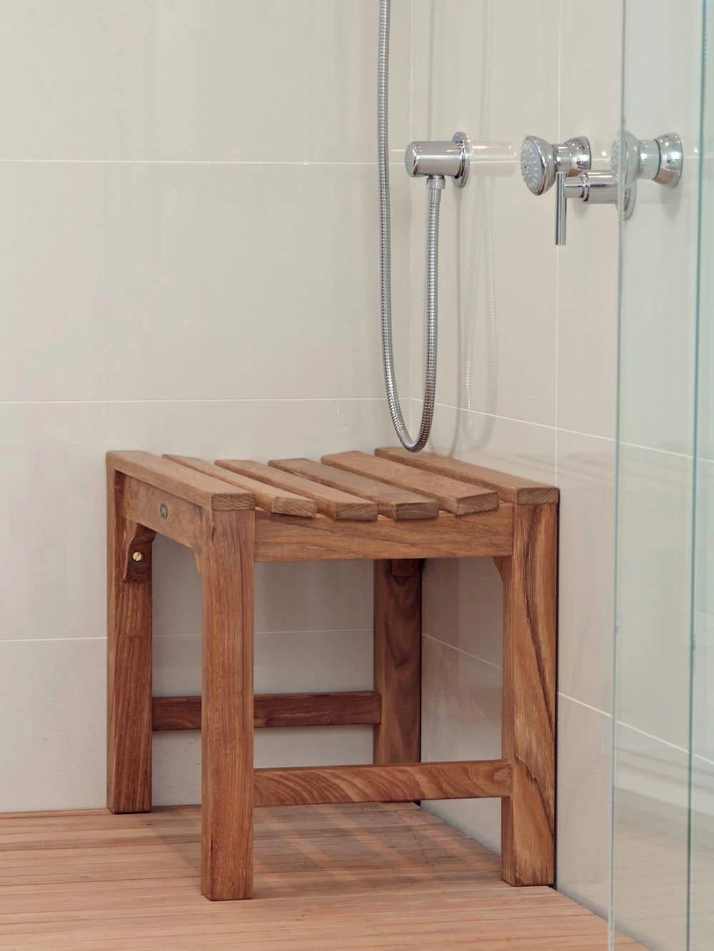 Curved 24 Inch Teak Shower Bench 4 Curved 24 Inch Teak Shower Bench - Image 2