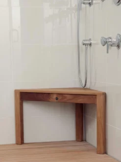 Coach 59 Inch Teak Shower Bench With Shelf