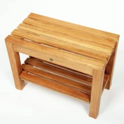 Coach 24 Inch Teak Shower Bench With Shelf -VINTAGE TUB Store ben516 04 uhumr9yjwca6y19m