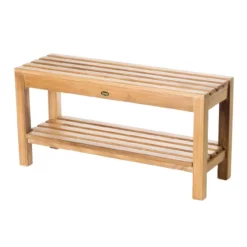 Coach 30 Inch Teak Shower Bench With Shelf