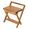 Folding 16 Inch Teak Shower Bench With Handle -VINTAGE TUB Store ben560 01 xnhavzpqjbsyorda