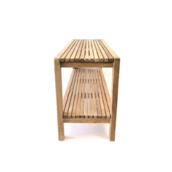 Fiji 47 Inch Teak Shower Bench With Shelf -VINTAGE TUB Store ben607 03 rmsxw9uonrova524