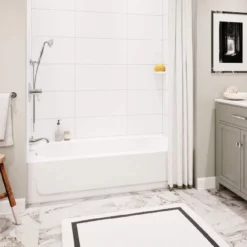 Aloha Ohana 60 X 30 Porcelain Enamel Alcove Left-Hand Drain Bathtub In White