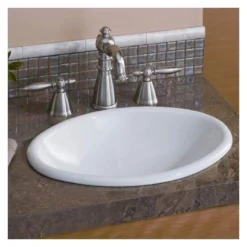 Mini Oval 17 Inch Drop In Basin Sink - White