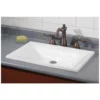 Estoril Drop In Basin Sink - No Faucet Drillings - White -VINTAGE TUB Store c1180w