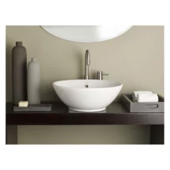 Water Lily Overcounter Bathroom Sink - White