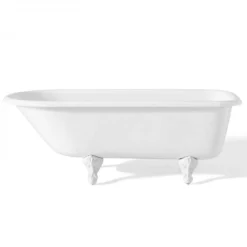 Traditional Cast Iron Clawfoot Tub - Wall Faucet Drillings -VINTAGE TUB Store c2092wh 1