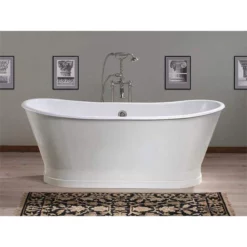 Balmoral 68 Inch Cast Iron Skirted Tub - No Faucet Drillings - White