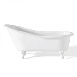 Cast Iron Slipper Clawfoot Tub - Continuous Rolled Rim - No Faucet Drillings -VINTAGE TUB Store c2144wh 2