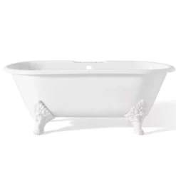 Carlton 70 Inch Cast Iron Double Ended Clawfoot Tub - 7 Inch Rim Drillings -VINTAGE TUB Store c2160wh rim 1
