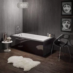 72 Inch Cast Iron Drop In Tub - No Faucet Drillings - Unfinished Exterior