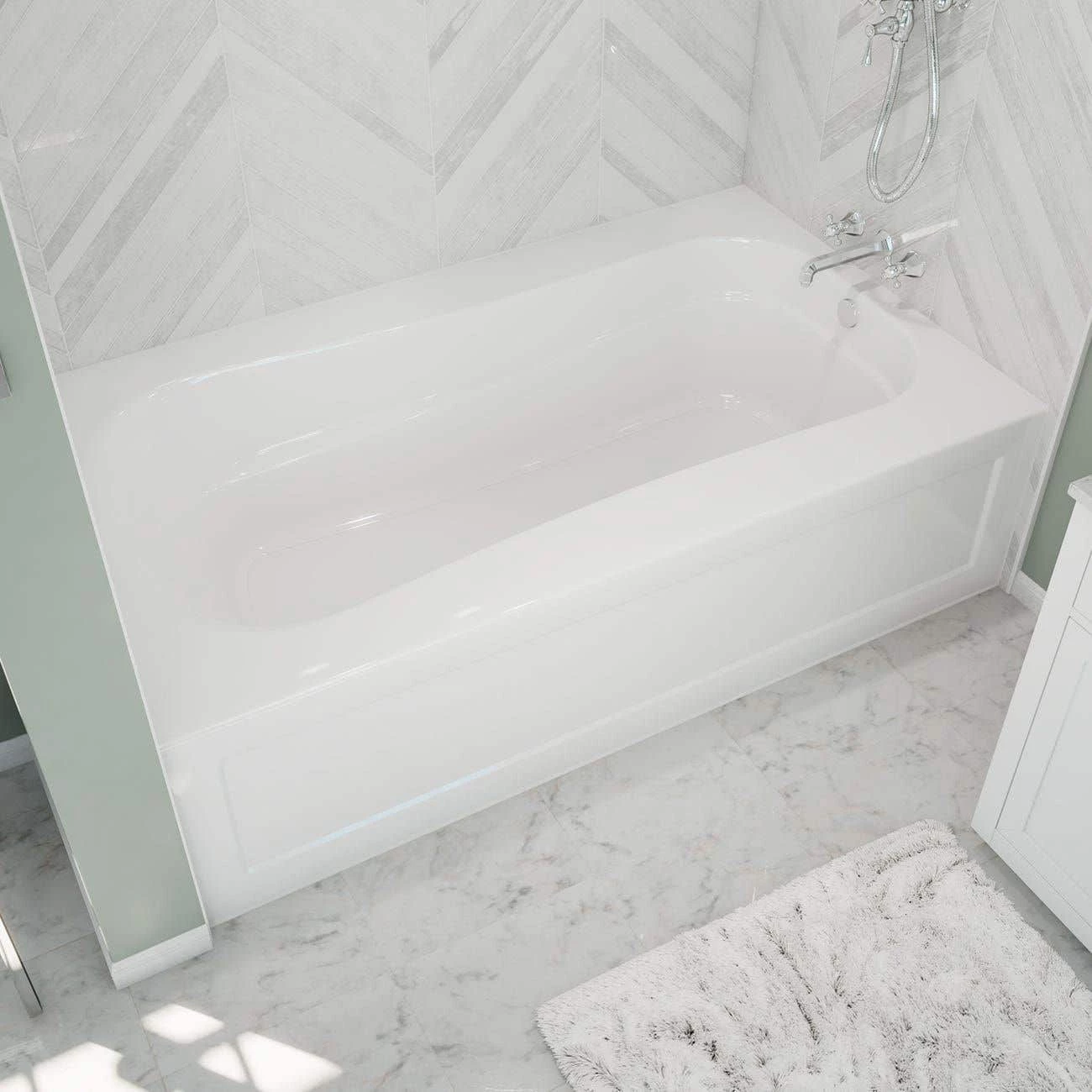 Cariani Acrylic Alcove Bathtub - White 3 Cariani Acrylic Alcove Bathtub - White