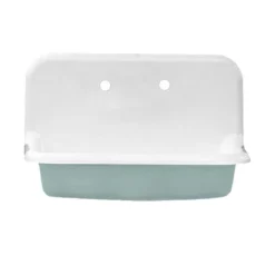 30 Inch Cast Iron High Back Farm Sink -VINTAGE TUB Store castsink30 teal 1