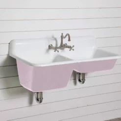 47 Inch Cast Iron High Back Double Bowl Farmhouse Kitchen Sink -VINTAGE TUB Store castsink47 lp 2