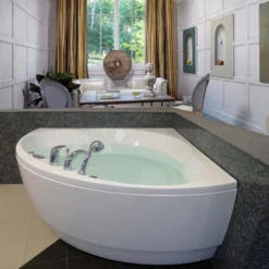 Cleopatra Acrylic 61 Inch Corner Bathtub - White