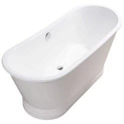 Devon 67 Inch Cast Iron Double Ended Skirted Tub - No Faucet Drillings - White -VINTAGE TUB Store dsc 2884ok