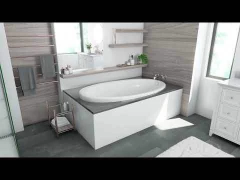 Marla 63 Inch Acrylic Drop-in Universal Drain Bathtub - White 4 Marla 63 Inch Acrylic Drop-in Universal Drain Bathtub - White - Image 2