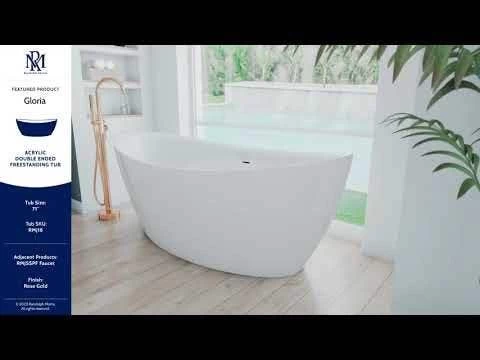 Gloria 71 Inch Acrylic Double Slipper Freestanding Tub - No Faucet Drillings 4 Gloria 71 Inch Acrylic Double Slipper Freestanding Tub - No Faucet Drillings - Image 2