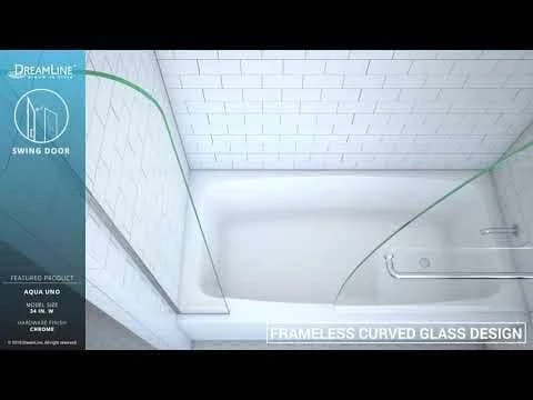 DreamLine Aqua Uno 56-60 Inch W X 58 Inch H Frameless Hinged Tub Door With Extender Panel 7 DreamLine Aqua Uno 56-60 Inch W X 58 Inch H Frameless Hinged Tub Door With Extender Panel - Image 5