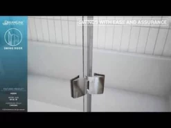 DreamLine Aqua 56-60 Inch W X 30 Inch D X 58 Inch H Frameless Hinged Tub Door With 30 Inch Return Panel -VINTAGE TUB Store hqdefault 6 18