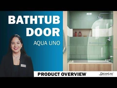 DreamLine Aqua Uno 56-60 Inch W X 58 Inch H Frameless Hinged Tub Door With Extender Panel 8 DreamLine Aqua Uno 56-60 Inch W X 58 Inch H Frameless Hinged Tub Door With Extender Panel - Image 6