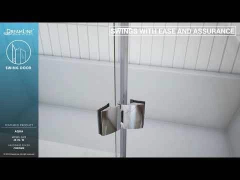 DreamLine Aqua 56-60 Inch W X 58 Inch H Frameless Hinged Tub Door With Extender Panel 4 DreamLine Aqua 56-60 Inch W X 58 Inch H Frameless Hinged Tub Door With Extender Panel - Image 2