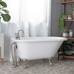 Norfolk 48 Inch Cast Iron Classic Clawfoot Tub - Wall Faucet Drillings 11 Norfolk 48 Inch Cast Iron Classic Clawfoot Tub - Wall Faucet Drillings -VINTAGE TUB Store lg48rt3wrbw s life side