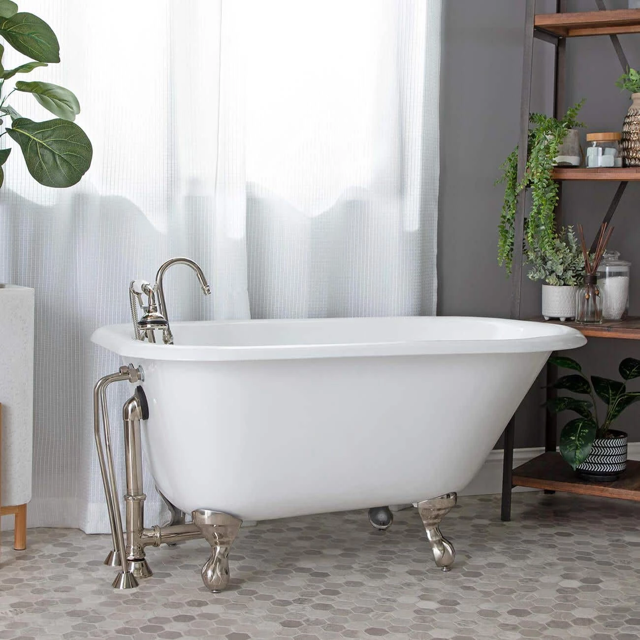 Norfolk 48 Inch Cast Iron Classic Clawfoot Tub - Wall Faucet Drillings 4 Norfolk 48 Inch Cast Iron Classic Clawfoot Tub - Wall Faucet Drillings - Image 2