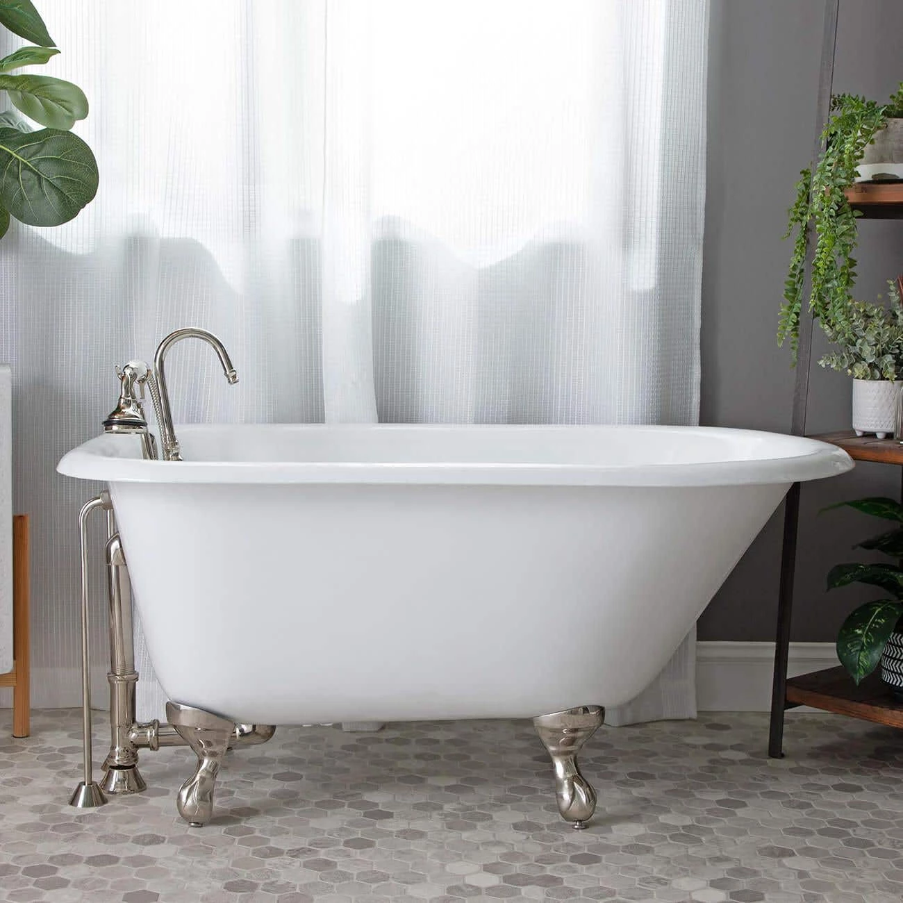 Norfolk 48 Inch Cast Iron Classic Clawfoot Tub - Wall Faucet Drillings 3 Norfolk 48 Inch Cast Iron Classic Clawfoot Tub - Wall Faucet Drillings