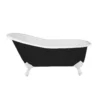 *Only One Available* Charlotte 57 Inch Cast Iron Slipper Clawfoot Tub - Rim Faucet Drillings - Black -VINTAGE TUB Store lg57sl7 blk ccjeijphvuuz6ta3