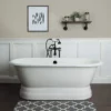 Oxford Cast Iron Freestanding Soaking Tub - No Faucet Drillings -VINTAGE TUB Store lg60de0w8pw 3