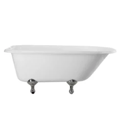 Heritage 60 Inch Cast Iron Clawfoot Tub Package With British Telephone Faucet With Fixtures - White / Chrome Feet & Fixtures -VINTAGE TUB Store lg60rt3wrbc 2