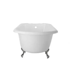Heritage 60 Inch Cast Iron Clawfoot Tub Package With British Telephone Faucet With Fixtures - White / Chrome Feet & Fixtures -VINTAGE TUB Store lg60rt3wrbc 3