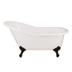 Adela 62 Inch Cast Iron Slipper Clawfoot Tub - Flat Rim - Rim Faucet Drillings 11 Adela 62 Inch Cast Iron Slipper Clawfoot Tub - Flat Rim - Rim Faucet Drillings -VINTAGE TUB Store lg60slf7wsib front 1