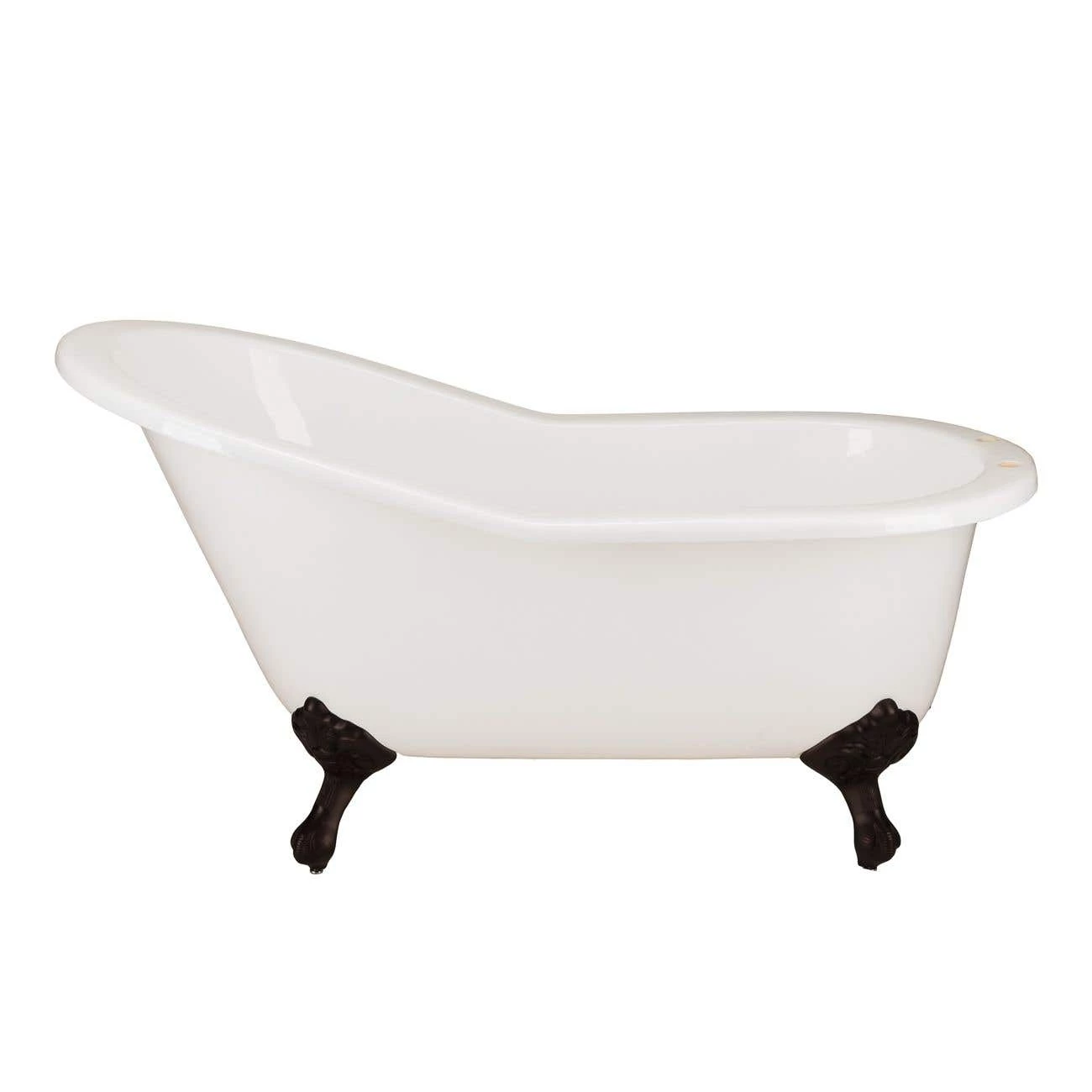 Adela 62 Inch Cast Iron Slipper Clawfoot Tub - Flat Rim - Rim Faucet Drillings 4 Adela 62 Inch Cast Iron Slipper Clawfoot Tub - Flat Rim - Rim Faucet Drillings - Image 2
