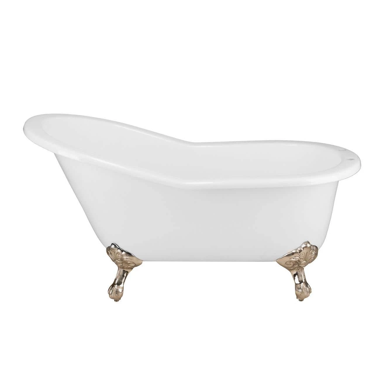 Adela 62 Inch Cast Iron Slipper Clawfoot Tub - Flat Rim - Rim Faucet Drillings 5 Adela 62 Inch Cast Iron Slipper Clawfoot Tub - Flat Rim - Rim Faucet Drillings - Image 3