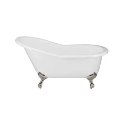 Adela 62 Inch Cast Iron Slipper Clawfoot Tub - Flat Rim - Rim Faucet Drillings 13 Adela 62 Inch Cast Iron Slipper Clawfoot Tub - Flat Rim - Rim Faucet Drillings -VINTAGE TUB Store lg60slf7wsic front 2 1